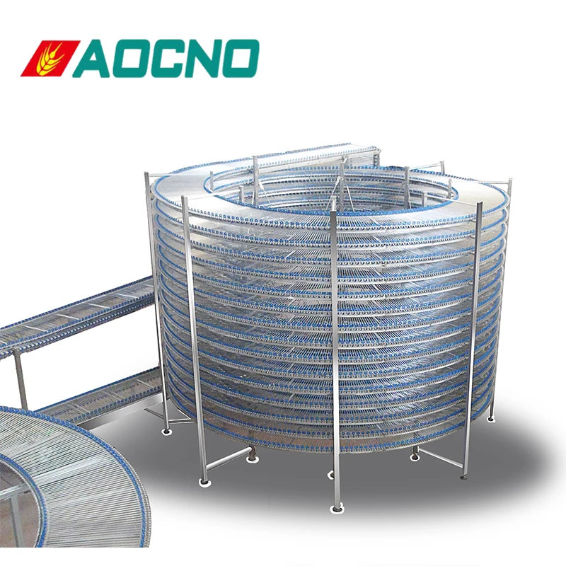 Single/ Double Bakery Spiral Coolers - Spiral Bread Cooling and Freezing Conveyor
