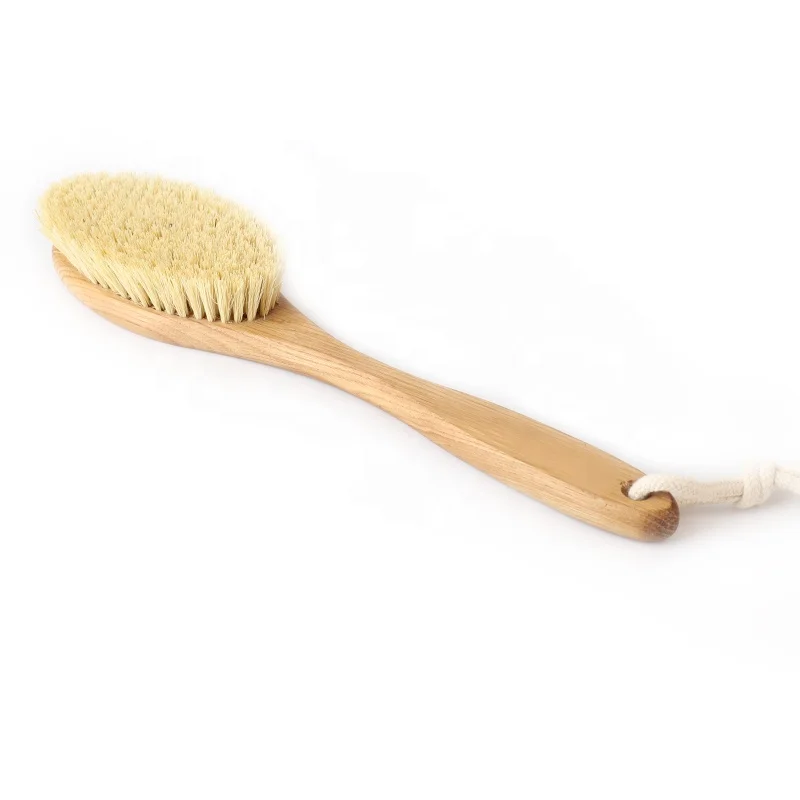 Natural Beech Bath Brush Shower Massage Brush Curved Back Body Brush Custom