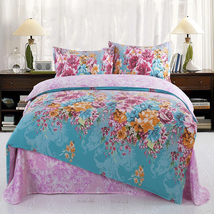 Wholesale Custom Colorful Printed Bedcover Bedding Sets