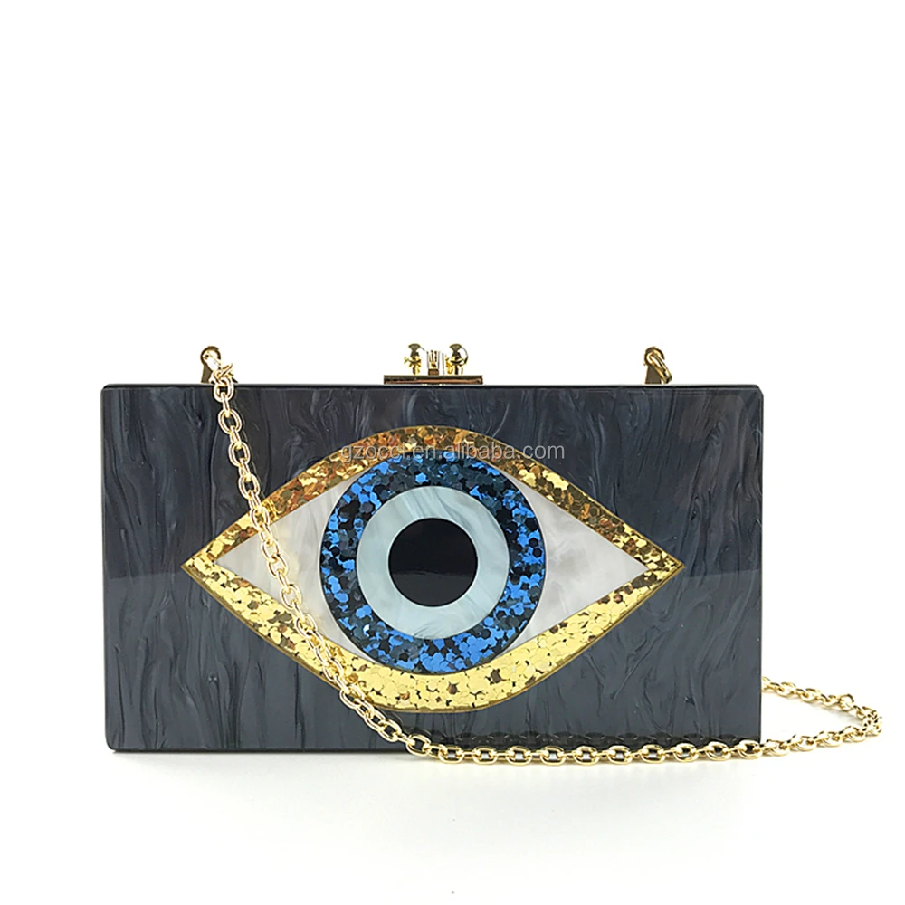 
New Design 2018 customized name acrylic box clutch evening bags OC3726 