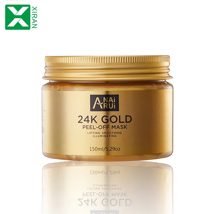 Private label 24k gold collagen crystal peel off facial mask deep cleaning peel off 24 k facial gold mask