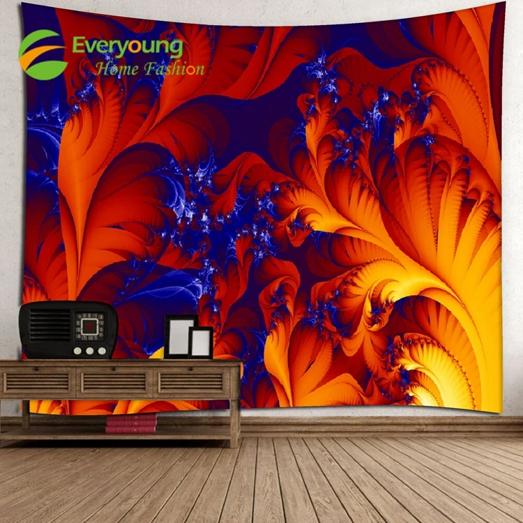 100% Polyester Fabric Digital Printing Wall Hanging Tapestry with Custom Designs