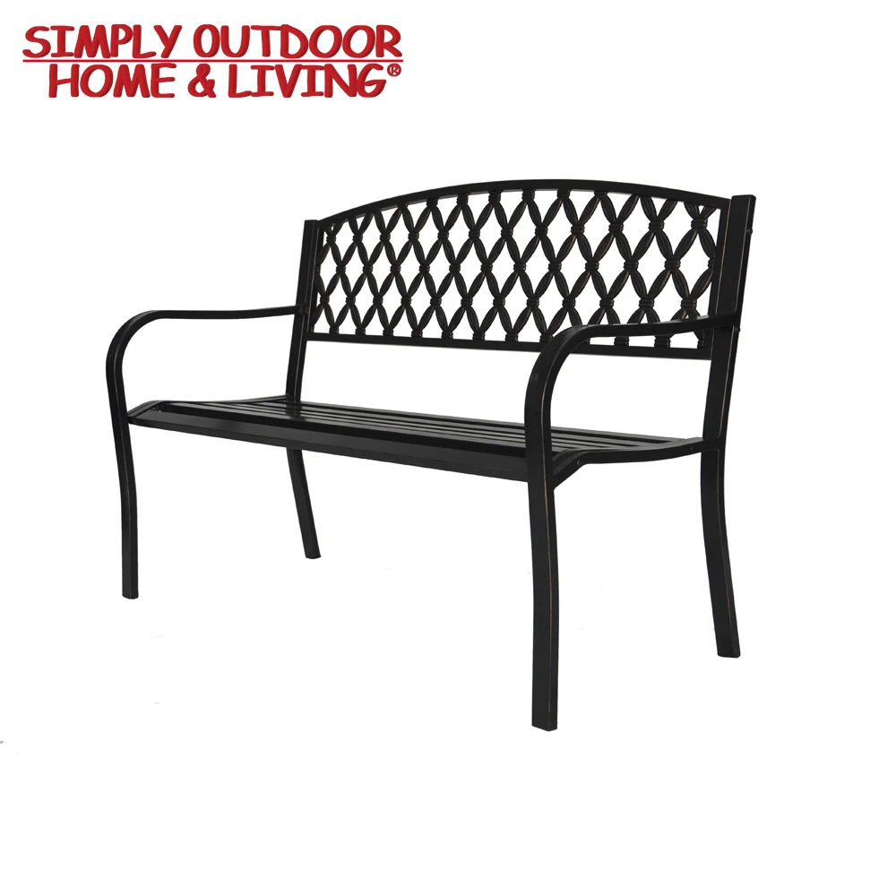 Горячая Распродажа, стальная рама, скамья для парка со спинкой
