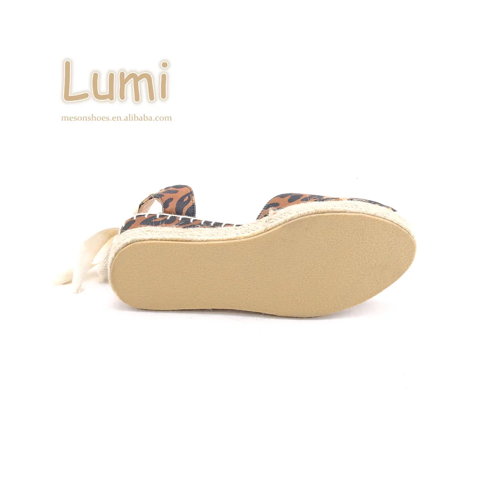 Custimised Brand Popular Jute sole shoes cheap espadrille wedge shoes