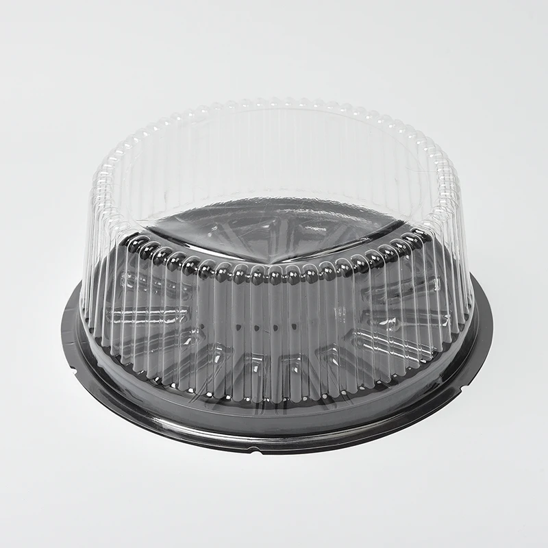 Custom Size Disposable Three Layer Round Plastic Cake Container Packaging Box with Clear Lid