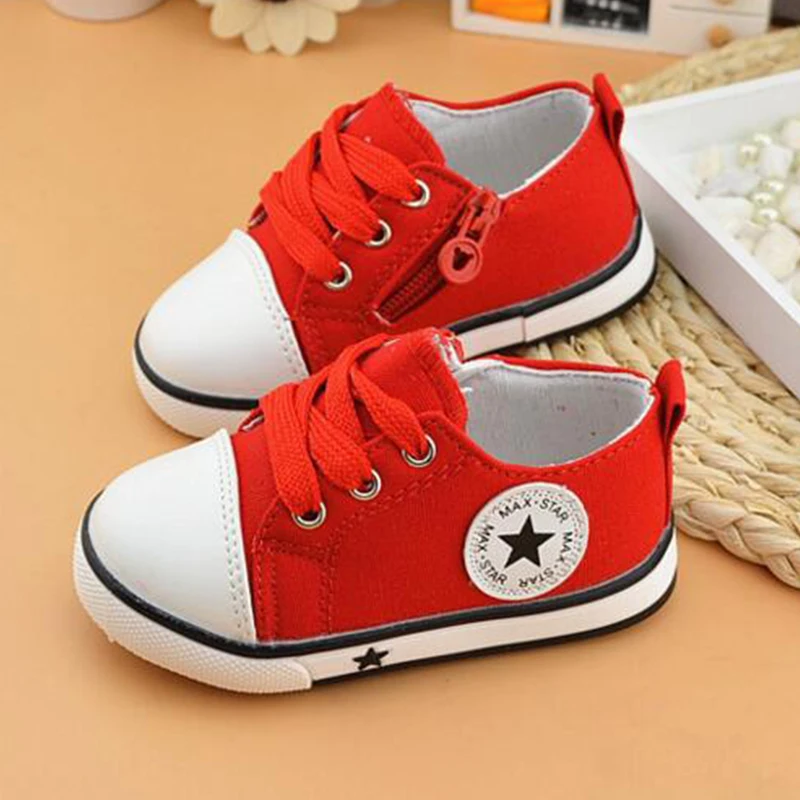 Classic child canvas shoes soft outsole male female child canvas shoes cow muscle outsole lacing solid
