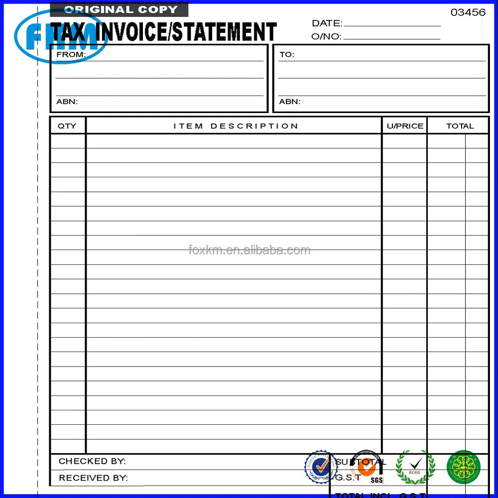 Color Custom Invoice / Sales Receipt / Estimate / Quote / Mechanical Repair