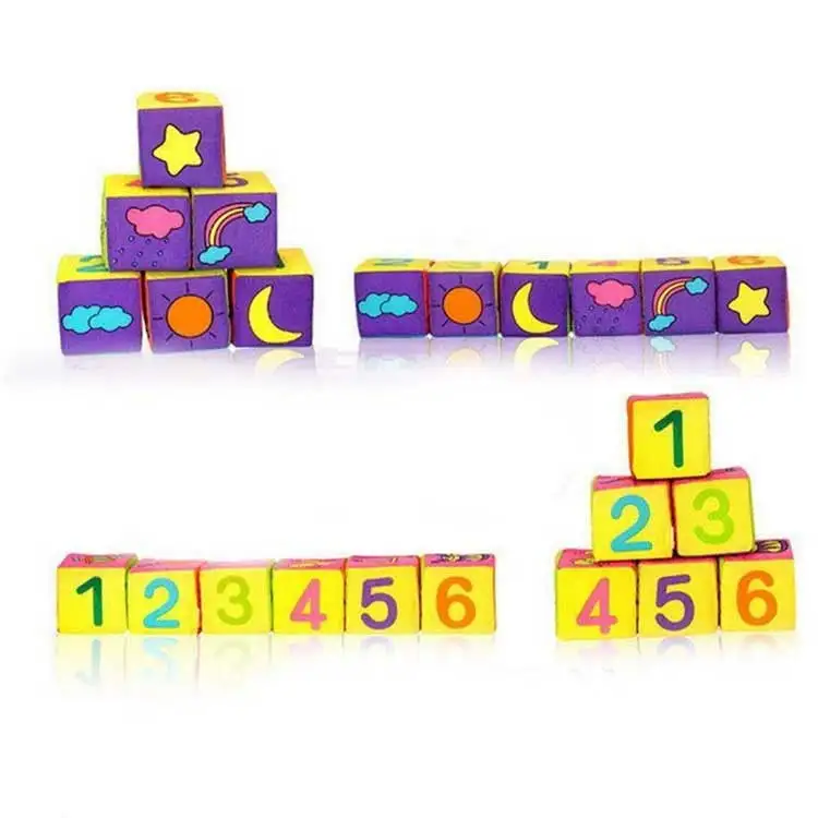 Custom Designs Plush Words and Pictures Cube Block Soft Baby Education Toy Dice Toys