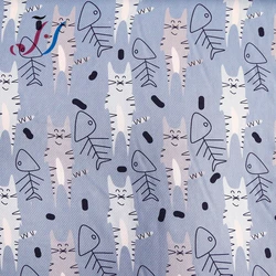 Digital printed rayon cartoon design twill woven fabric for kids