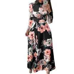 Wholesale Modern Stylish Woman Clothing Ladies Floral Print Long Maxi Dress