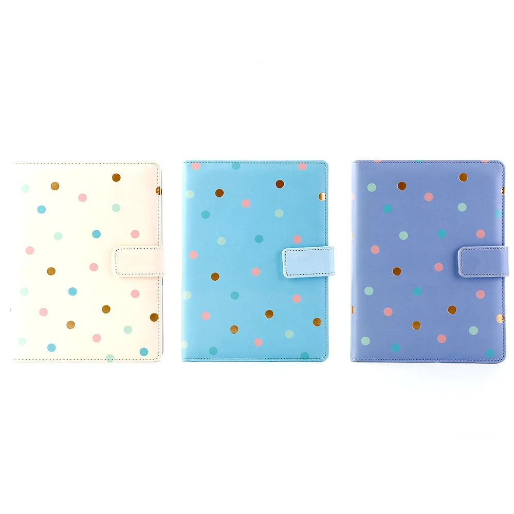 1805025 Wave point pattern genuine leather free sample floral notebook