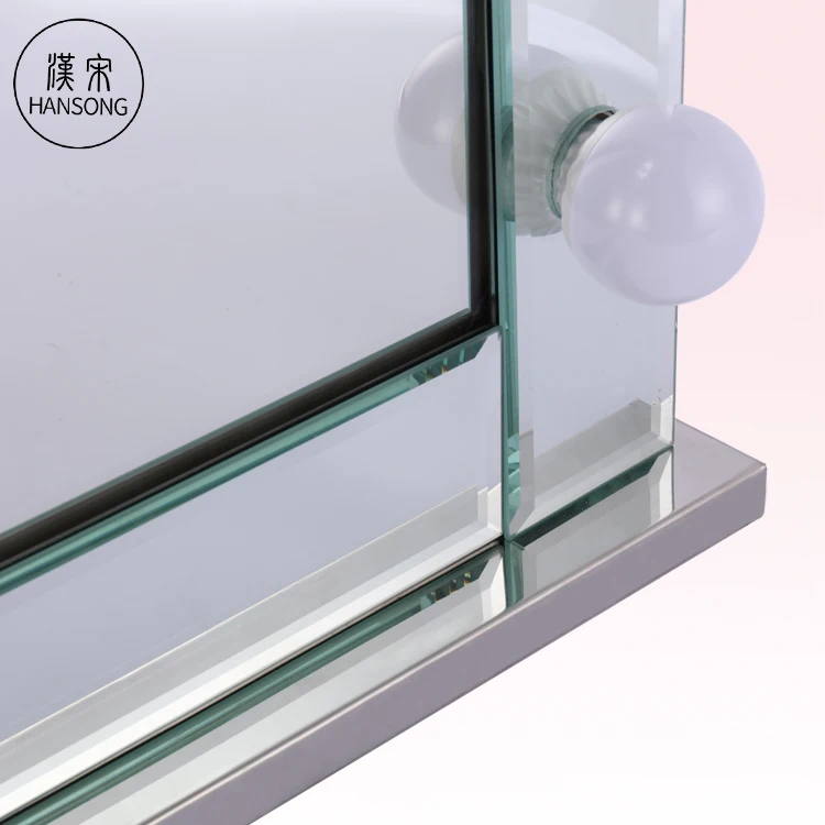 Зеркало для макияжа с подсветкой, настенное косметическое зеркало в голливудском стиле с 14 диммируемыми светодиодными лампочками