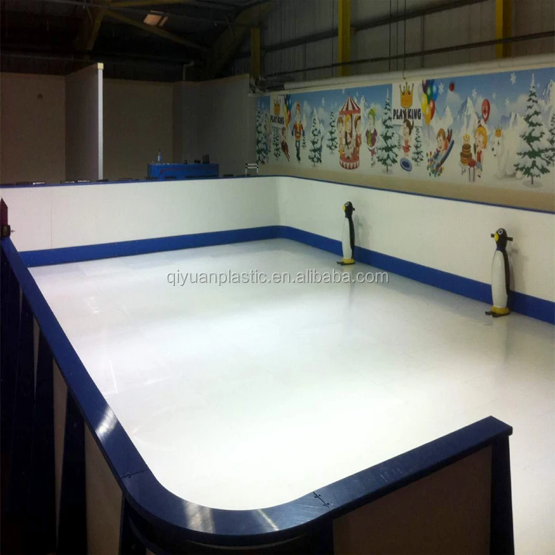 PE Material 1000*1000mm Hockey synthetic ice rinks portable roller skating flooring