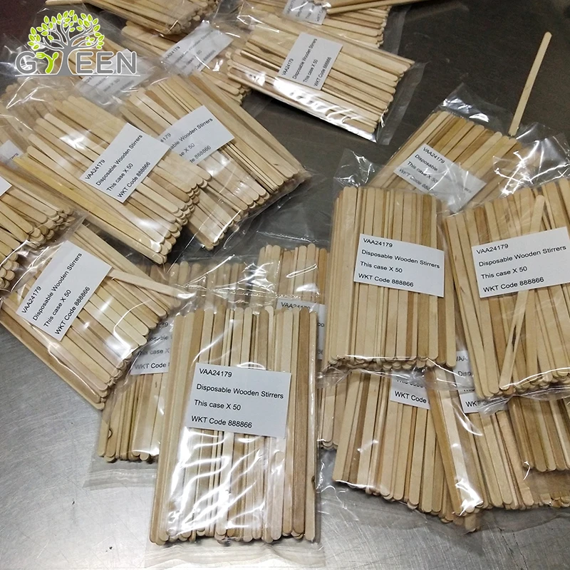 140mm Direct Manufactured Biodegradable Wooden Disposable Round End Coffee Stirrer