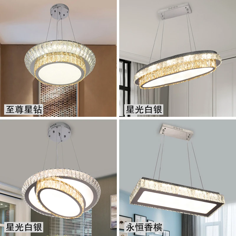 Large  Crystal Lighting Fixtures rectangle led crystal pendant light acrylic led ceiling lights