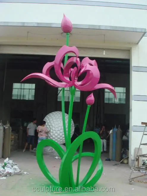  Современная известная скульптура в виде цветка лотоса из нержавеющей стали для украшения сада