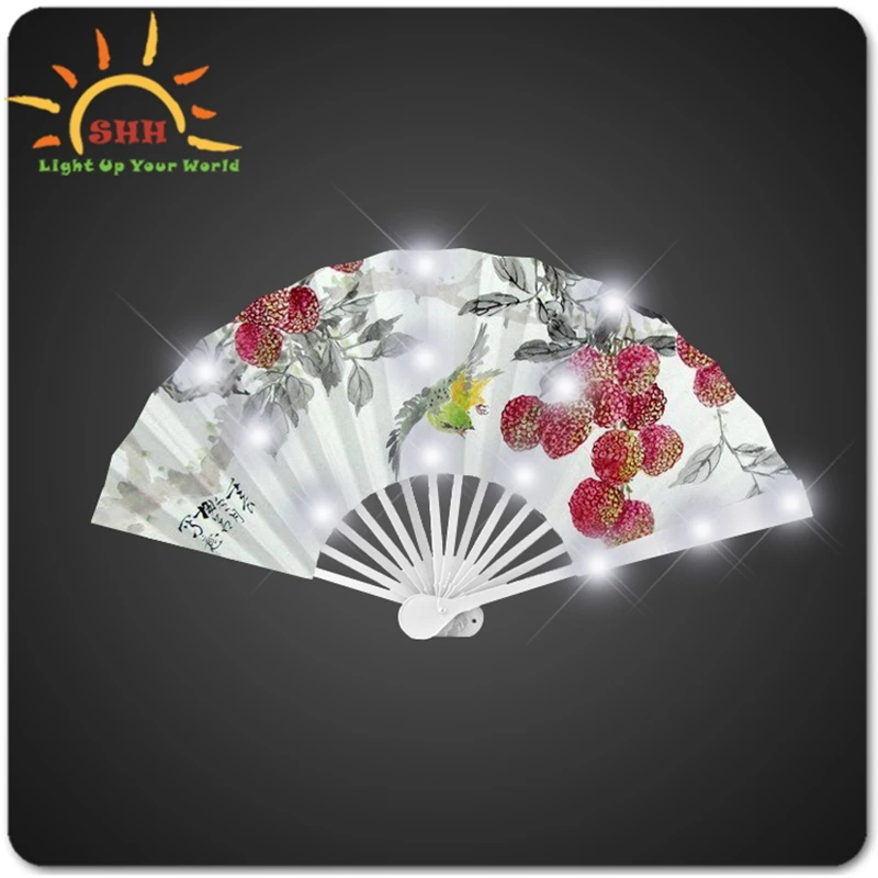 Hot sale blinking light up LED hand held fan for all party