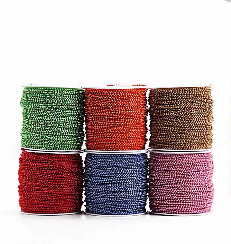 
Various Color Metal Female Jewelry Necklace Round Ball Chain 