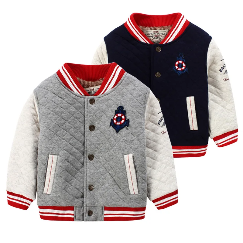 
HT-LBC cool popular warm boy coats Korean Baby boys denim jackets Kids hooded coats cheap 