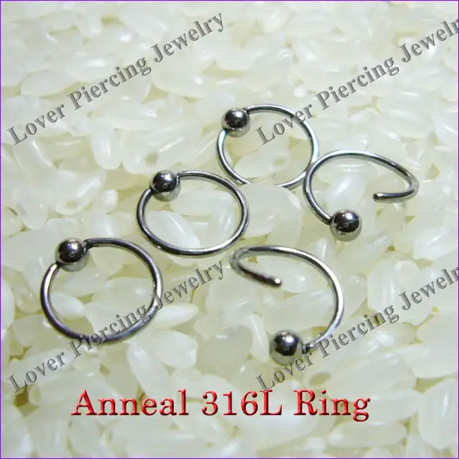 [SS-N680] 316L Surgical Stainless Steel Annealed Fixed Ball Nose Rings Body Piercing Jewelry Wholesale Custom
