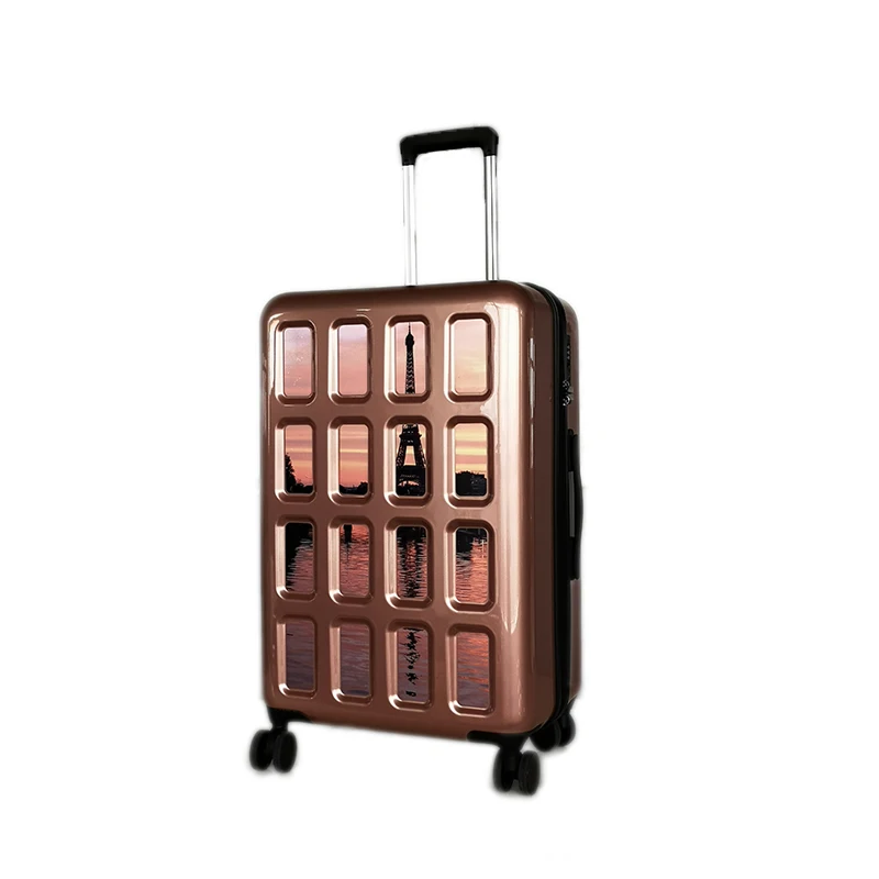 Жесткий Чехол для багажа на молнии из АБС-пластика с принтом 20/24 дюймов