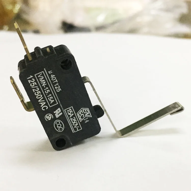 Towei safety limit switches supplier 15A~125V/250V t125 2 pin limit zippy safety heater micro switch with right angle lever