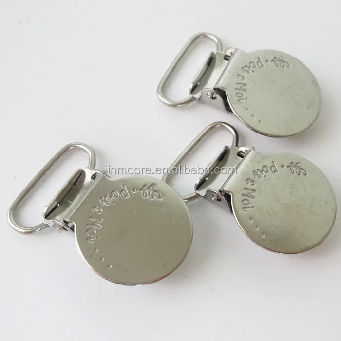 MSC07 Personalized OEM Engrave Logo Steel Suspender Clips Buckle For Baby Clothes