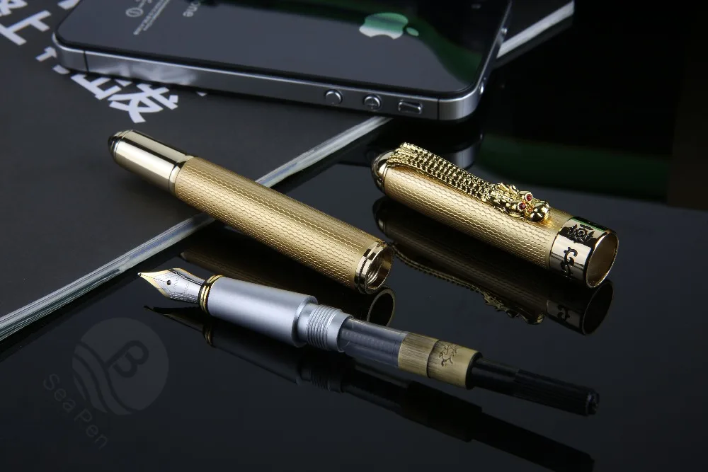 Heavy Chinese dragon design business office meeting gift pen,can Free laser engraving logo and custom color