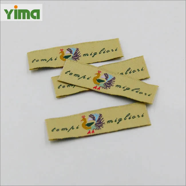 Chinese factory manufacturer custom towel woven labels soft neck satin garment labels damask woven labels for pillow cloth