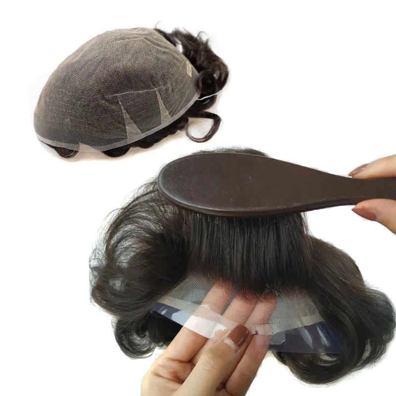 
SFF full French lace toupee natural looking men hair toupee 