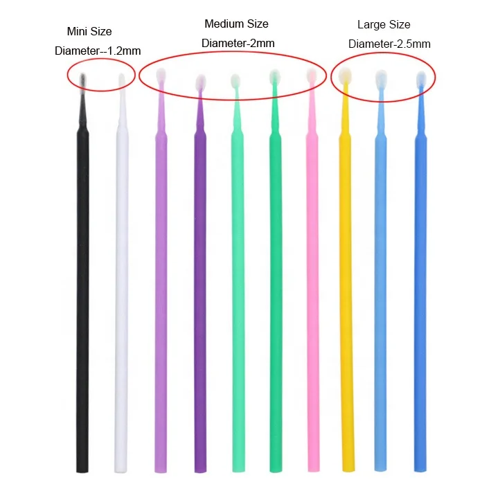 
100pcs/bag Dental Disposable Micro Brush Micro Applicator Eyelash Extension Brush 