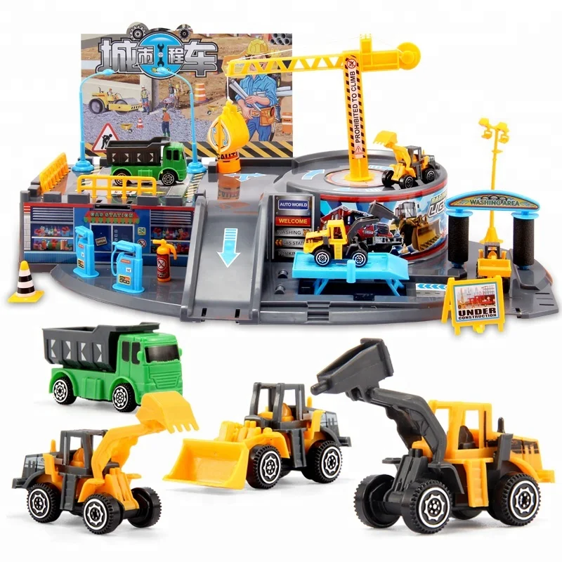 
Newest plastic kids railway selfassemble parking car track toy 