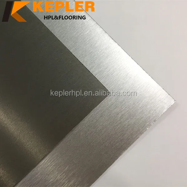 Silver brushed metal hpl high pressure laminate manufacturers formica laminate paper