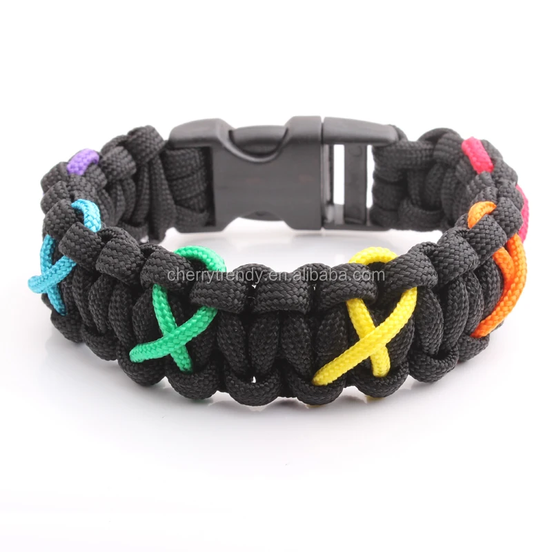 
550 Paracord Parachute Cord Lanyard Survival Bracelet Rainbow Climbing Camping Survival Wristband 