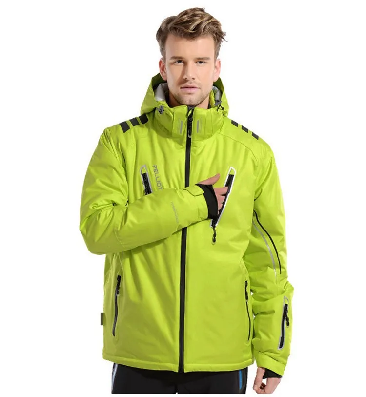 
Pelliot Ski Snow Wear Thicker Men Adjustable & Detachable Hood 9000mm Snow Suit Men Waterproof Ski Jackets 