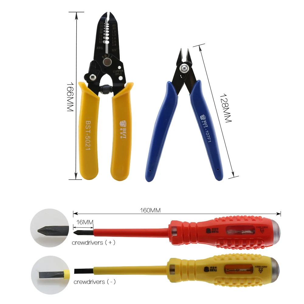 BST-113  High Quality Factory Direct 16 in 1 Multi-functional Mobile Repair Kit  iPhone Repairing Mechanical Multimeter Tool Kit