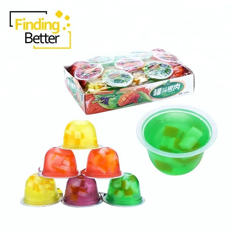 
Box Packing Various Mix Fruit Mango Apple Strawberry Flavored Big Cup Canned Pudding Jelly 