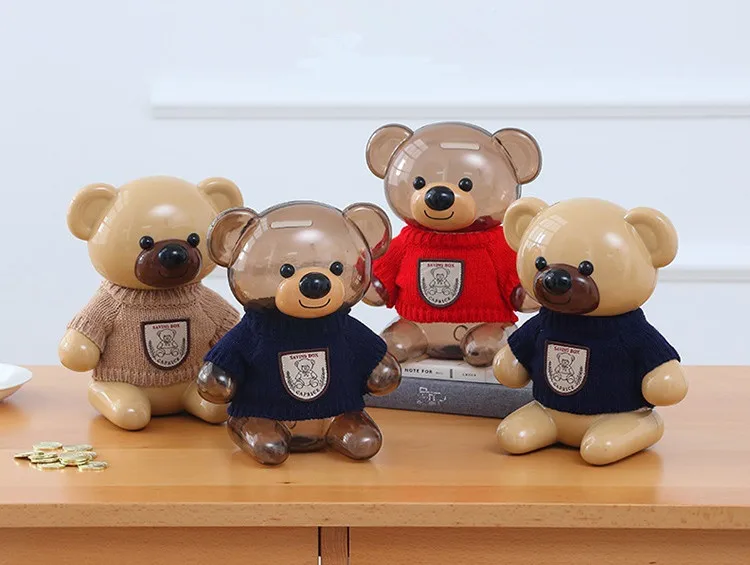 Персонализированная копилка с милым медведем, рекламная копилка с мультяшным медведем, копилка с медведем, копилка