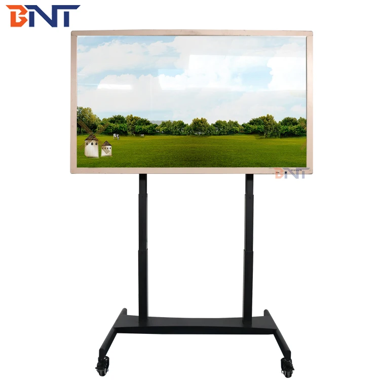 School / office popular 46- 75 inch TV used tv mobile cart stand with remote control