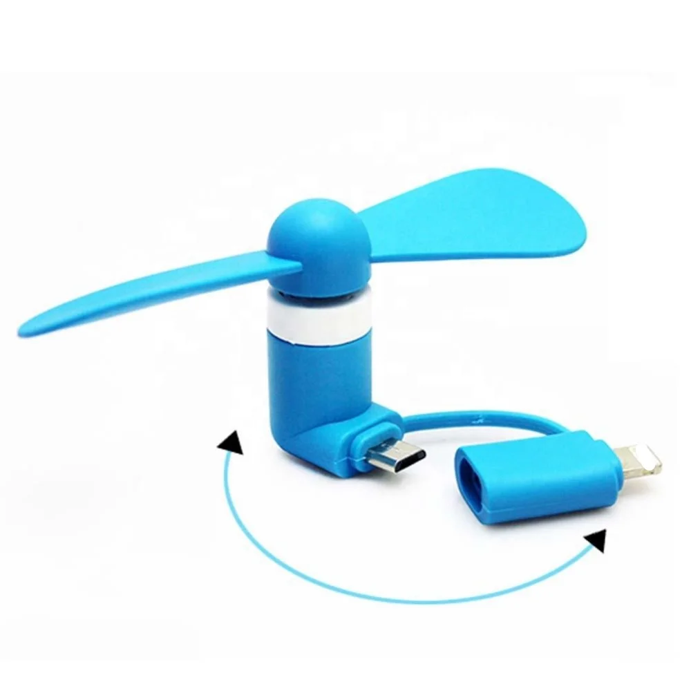 2 in 1 Portable Mini Micro USB Mobile phone computer Fan for iPhone & Android