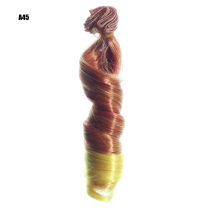 15cm High Temperature Wire Brown Khaki Black White Red Pink Curly Hair Piece for 1/3 1/4 1/6 BJD Dolls DIY Doll Wigs