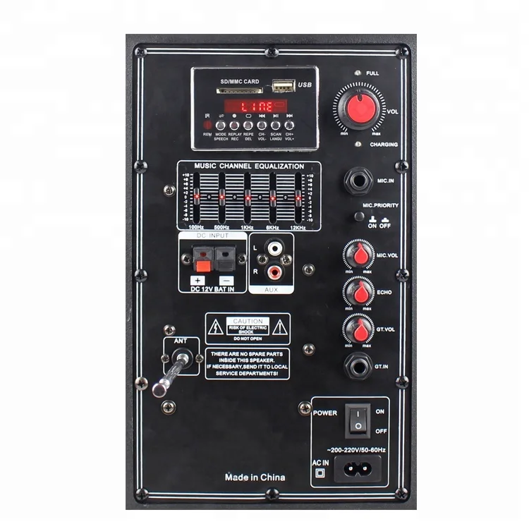 
15 inch usb super wireless bass stereo digital trolley laptop portable speaker 