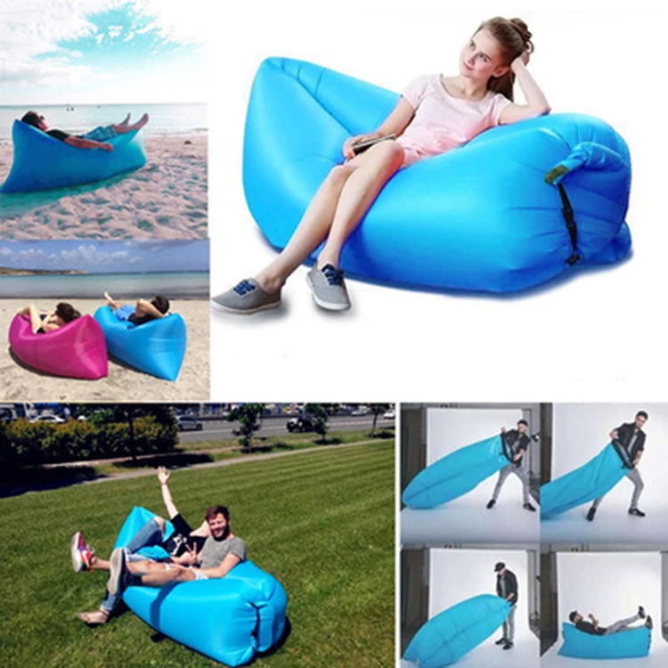 Fast Folding Camping Sleeping bags Adult Beach Lounge Chair Light Sleeping Bag Waterproof Inflatable Bag Air Lazy Sofa