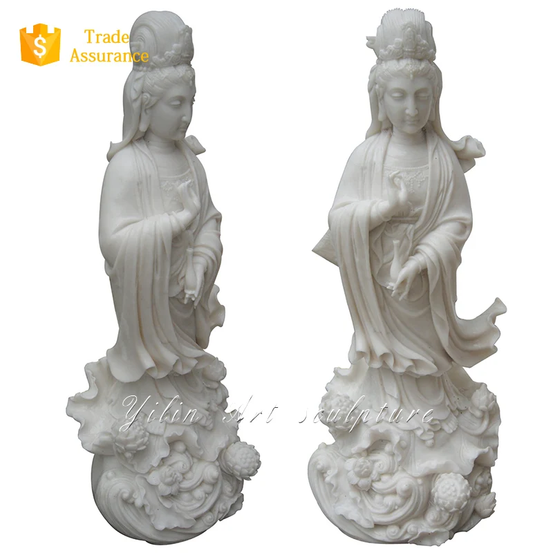 Chinese God Marble Kwan-yin Statue