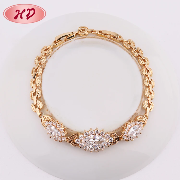 Cheap Saudi Women 18K Rose Gold Jewelry Bracelet in Guangzhou
