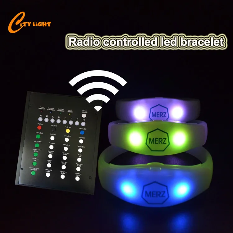 2019 15 Colors Proragrammed Remote Control LED advertisement bracelet
