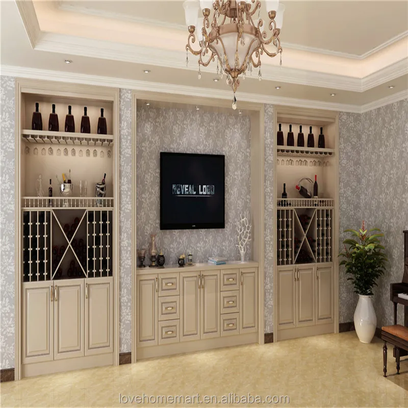 Modern White Wooden Wine Cabinet