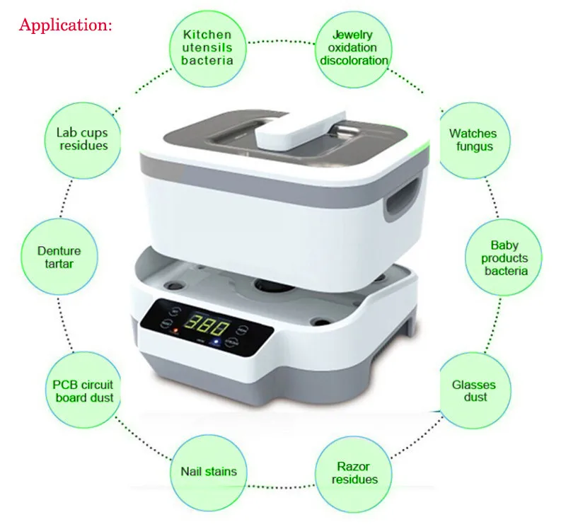 Thinlan Ultrasonic Cleaner JP-1200 1200ml No Heating with Touch Key & Detachable