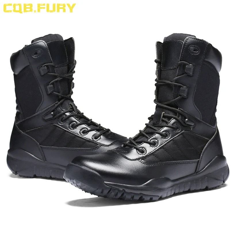 Genuine Leather Boot Black Tactical Boot For Men