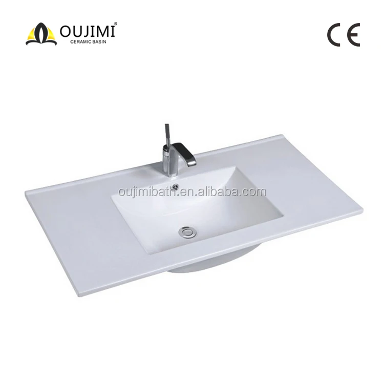 
9100 Hotel modern desgin white thin edge wash bowl / bathroom ceramic cabinet wash basin 